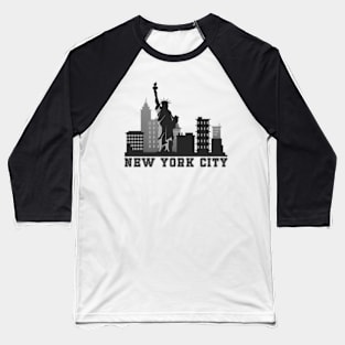 New York City Black and White Baseball T-Shirt